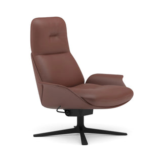 Rei High Loungesessel - Loungesessel - Prostoria - Leder Divina Cognac - drehbares Gestell