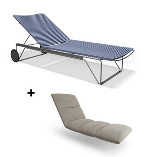 Click Sonnenliege - outdoor Sonnenliege - Houe - Pigeon Blue - mit Kissen