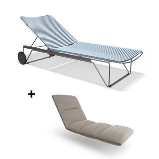Click Sonnenliege - outdoor Sonnenliege - Houe - Dusty Light Blue - mit Kissen