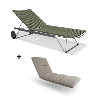 Click Sonnenliege - outdoor Sonnenliege - Houe - Olive Green - mit Kissen