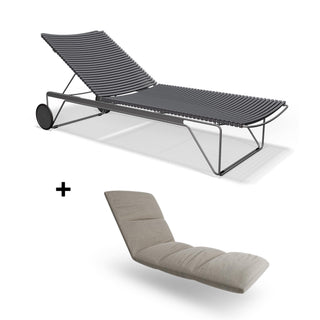 Click Sonnenliege - outdoor Sonnenliege - Houe - Dark Grey - mit Kissen