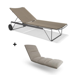 Click Sonnenliege - outdoor Sonnenliege - Houe - Beige - mit Kissen