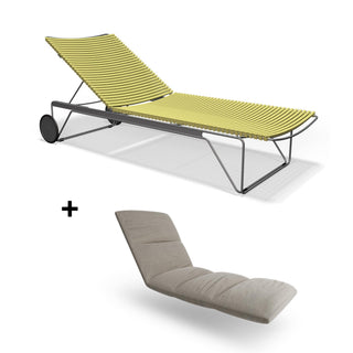 Click Sonnenliege - outdoor Sonnenliege - Houe - Lemon Zest - mit Kissen