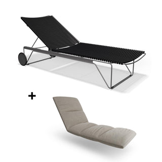 Click Sonnenliege - outdoor Sonnenliege - Houe - Black - mit Kissen