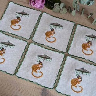 PM Cocktailservietten-Set | Monkey - Textilien - PM - 6 Cocktailservietten -