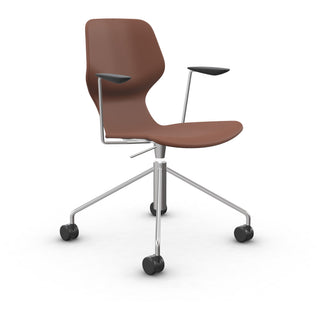 Oblikant Bürostuhl Gepolstert - Bürostuhl - Prostoria - Leder Divina Cognac - Inox