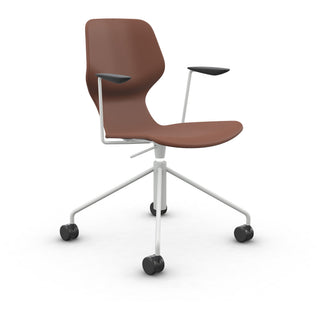 Oblikant Bürostuhl Gepolstert - Bürostuhl - Prostoria - Leder Divina Cognac - Grey White