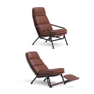Kontrapunkt Loungesessel - Loungesessel - Prostoria - Leder: Divina Cognac / Gestell: Schwarz -