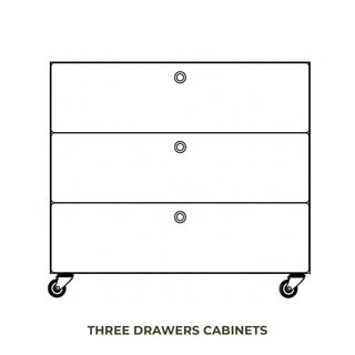 Kriptonite Container | Drawer - Rollcontainer - Kriptonite - 3 Reihen - 75cm