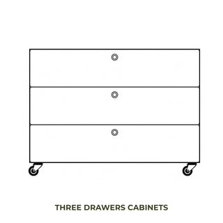 Kriptonite Container | Drawer - Rollcontainer - Kriptonite - 3 Reihen - 90cm