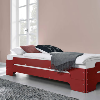Stapelliege Komfort - Bett - Müller Small Living - B90 x L200cm - Karmesinrot