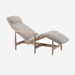 Nila Chaise Longue - chaise longue - Artisan - Europäische Nuss geölt A03 - Stoff Remix 126