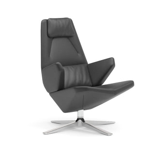 Trifidae Loungesessel - Ohrensessel - Prostoria - Leder Divina Anthrazit / Gestell: Aluminium poliert -