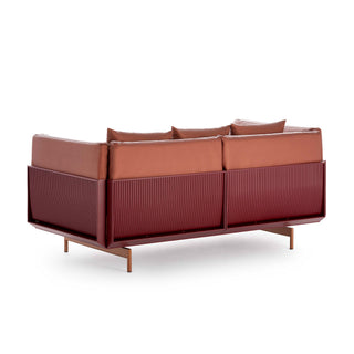 Gandia Blasco Sofa | Onde - Outdoor Sofa - Gandia Blasco - Gestell: Weinrot | Bezug: Umber (Silvertext) -