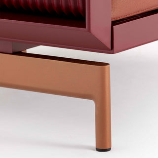 Gandia Blasco Sofa | Onde - Outdoor Sofa - Gandia Blasco - Gestell: Weinrot | Bezug: Umber (Silvertext) -