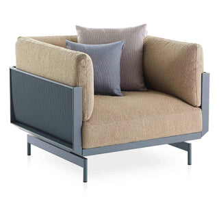 Gandia Blasco Loungesessel | Onde - Outdoor Loungestuhl - Gandia Blasco - Gestell: Blau | Bezug: Iris -