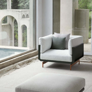 Gandia Blasco Loungesessel | Onde - Outdoor Loungestuhl - Gandia Blasco - Gestell: Blau | Bezug: Iris -