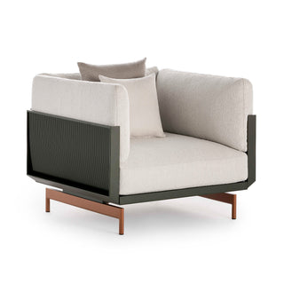 Gandia Blasco Loungesessel | Onde - Outdoor Loungestuhl - Gandia Blasco - Gestell: Flaschengrün | Bezug: Iris -