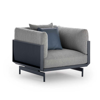 Gandia Blasco Loungesessel | Onde - Outdoor Loungestuhl - Gandia Blasco - Gestell: Graublau | Bezug: Iris -
