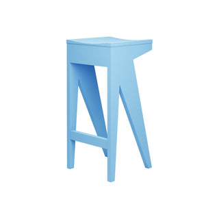 Schulz Barhocker - Barhocker - Objekte unserer Tage - Küchenhöhe - Esche lackiert Himmelblau