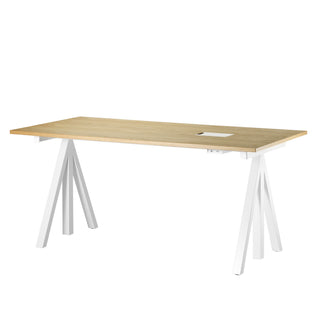 Work 2 Schreibtisch Höhenverstellbar - Tisch - String Furniture - L160 x T78cm - Eiche natur