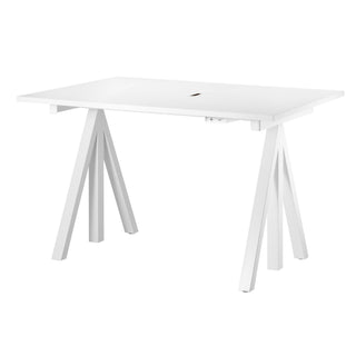 Work 2 Schreibtisch Höhenverstellbar - Tisch - String Furniture - L120 x T78cm - Laminat Weiß