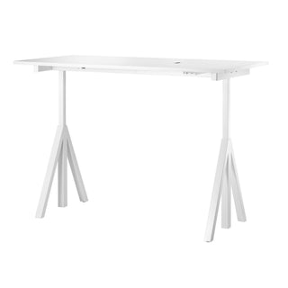 Work 2 Schreibtisch Höhenverstellbar - Tisch - String Furniture - L160 x T78cm - Laminat Weiß