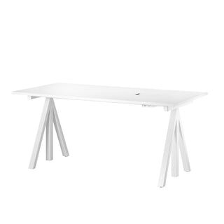 Work 2 Schreibtisch Höhenverstellbar - Tisch - String Furniture - L160 x T78cm - Laminat Weiß