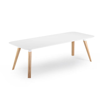 Oblique Tisch - Tisch - Prostoria - Eiche massiv natur lackiert - Fenix 0032 weiss
