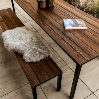 Janua Outdoor Tisch | S600 - Outdoor Tisch - Janua - 180x90cm - Kastanie gebürstet (Ton Marone)