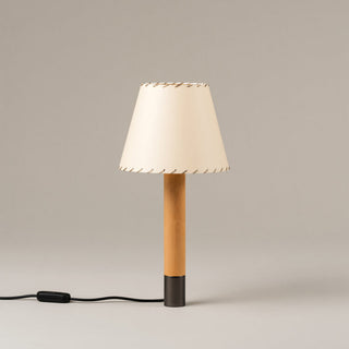 Santa Cole Tischlampe | Basica - Tischlampe - Santa Cole - Genähtes beiges Pergament - Bronze