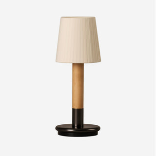 Santa Cole Akkulampe | Basica Minima - Outdoor Lampe - Santa Cole - genähtes beiges Pergament -