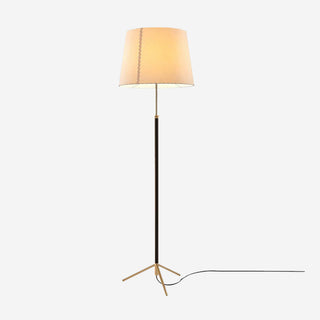 Santa Cole Stehlampe | Pie de Salón - Stehlampe - Santa Cole - Gesticktes beiges Pergament - Chrom