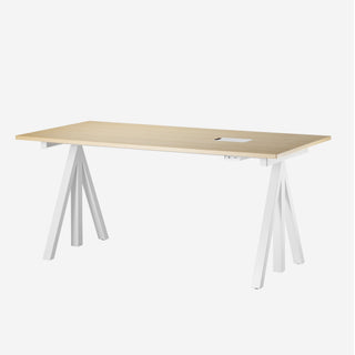 Work 2 Schreibtisch Höhenverstellbar - Tisch - String Furniture - L120 x T78cm - Laminat Weiß