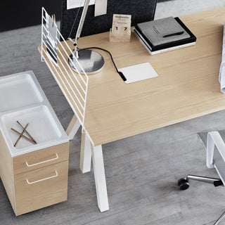 Work 2 Schreibtisch Höhenverstellbar - Tisch - String Furniture - L120 x T78cm - Laminat Weiß