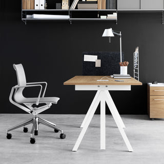 Work 2 Schreibtisch Höhenverstellbar - Tisch - String Furniture - L120 x T78cm - Laminat Weiß