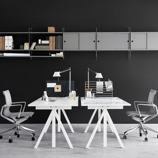 Work 2 Schreibtisch Höhenverstellbar - Tisch - String Furniture - L120 x T78cm - Laminat Weiß