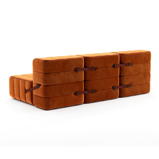 Curt Sofa - Sofa - Ambivalenz - 6er Set - Orange-red (Samt Barcelona)