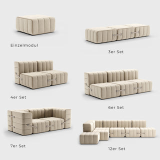 Curt Sofa - Sofa - Ambivalenz - Einzelmodul - Orange-red (Samt Barcelona)