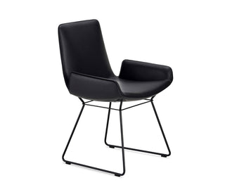 Amelie low Armlehnstuhl - Stuhl - FreiFrau - Leder Ebony - Drahtgestell