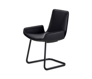 Amelie low Armlehnstuhl - Stuhl - FreiFrau - Leder Ebony - Freischwinger