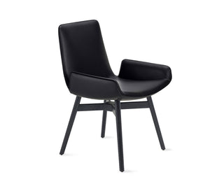 Amelie low Armlehnstuhl - Stuhl - FreiFrau - Leder Ebony - Holz - Eiche schwarz