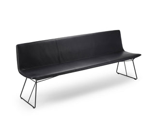 Amelie Bank - Bank - FreiFrau - Leder Ebony / Stoff dunkel - 140cm