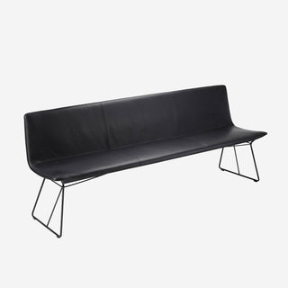 Amelie Bank - Bank - FreiFrau - Leder Ebony / Stoff dunkel - 140cm