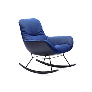 Leya Schaukelstuhl - Loungesessel - FreiFrau - Leder schwarz / Eiche schwarz -