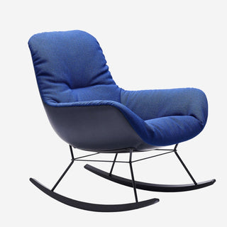 Leya Schaukelstuhl - Loungesessel - FreiFrau - Blend blau / Eiche schwarz -