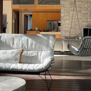 Leyasol Wingback Outdoor Sofa - Outdoor Sofa - FreiFrau - Gestell: weiß | Bezug: Ash (Lopi) -