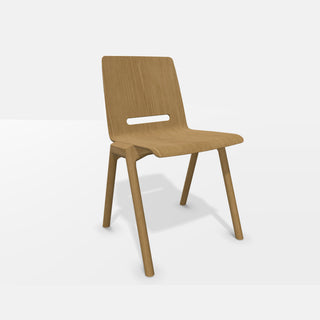 Hussl Stuhl | Forum2 S/N - Stuhl - Hussl - Eiche natur lackiert - Blau
