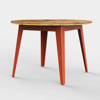 Jan Cray Tisch | 6Grad rund - Tisch - Jan Cray - Bauholz Recycled geölt - Rotorange