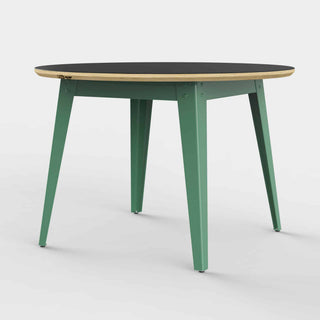 Jan Cray Tisch | 6Grad rund - Tisch - Jan Cray - Linoleum Anthrazit - Spintgrün